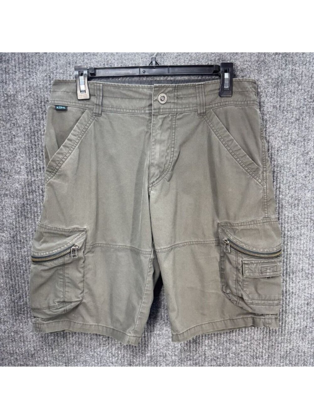 Kuhl Ambush Cargo Shorts Mens 30 Gray Hiking Outdoor Vintage Patina Dye 5149